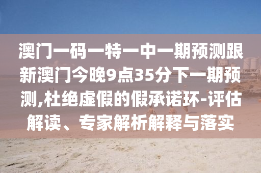 澳門一碼一特一中一期預(yù)測跟新澳門今晚9點35分下一期預(yù)測,杜絕虛假的假承諾環(huán)-評估解讀、專家解析解釋與落實