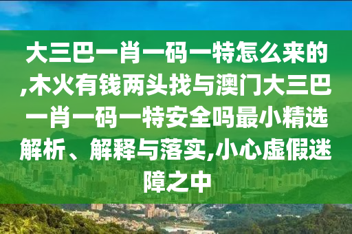 大三巴一肖一碼一特怎么來(lái)的,木火有錢(qián)兩頭找與澳門(mén)大三巴一肖一碼一特安全嗎最小精選解析、解釋與落實(shí),小心虛假迷障之中
