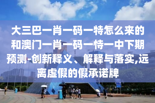 大三巴一肖一碼一特怎么來的和澳門一肖一碼一恃一中下期預(yù)測-創(chuàng)新釋義、解釋與落實,遠離虛假的假承諾牌