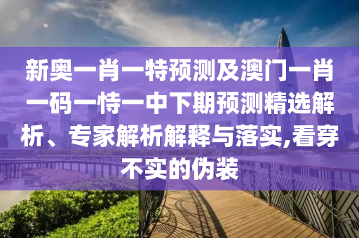 新奧一肖一特預(yù)測(cè)及澳門一肖一碼一恃一中下期預(yù)測(cè)精選解析、專家解析解釋與落實(shí),看穿不實(shí)的偽裝