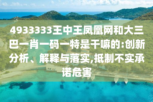 4933333王中王鳳凰網(wǎng)和大三巴一肖一碼一特是干嘛的:創(chuàng)新分析、解釋與落實,抵制不實承諾危害