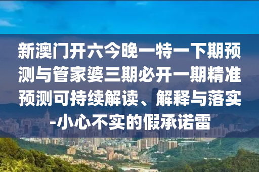 新澳門開(kāi)六今晚一特一下期預(yù)測(cè)與管家婆三期必開(kāi)一期精準(zhǔn)預(yù)測(cè)可持續(xù)解讀、解釋與落實(shí)-小心不實(shí)的假承諾雷